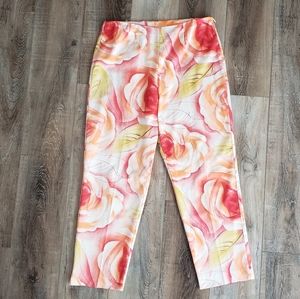 Krazy Larry Floral Print Dressy Pants sz 12